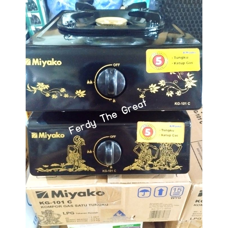 Kompor gas miyako 1 tungku 1 mata KG 101 C stainless teplon hitam / Miyako kg 101c / kompor gas 1 tu