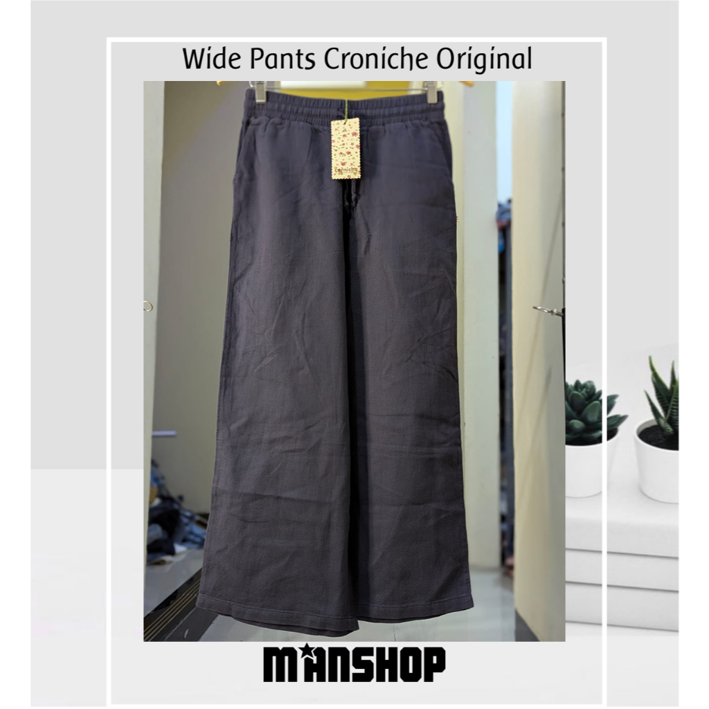 Corniche Wide Pants Cornice Celana Kulot Wanita Original Blue