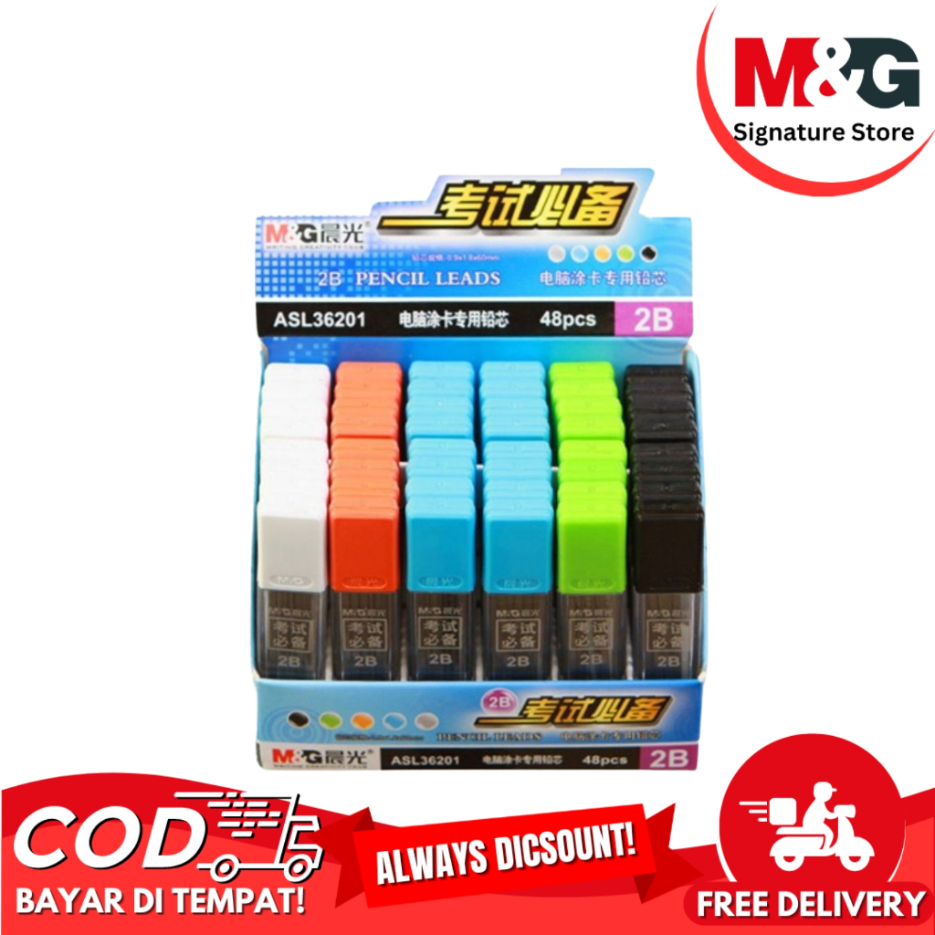 

Isi Pensil Mekanik 2B Refil Pencil Mechanic Flat Chisel Orginal M&G #ASL36201 Datar Isi 6 Pcs