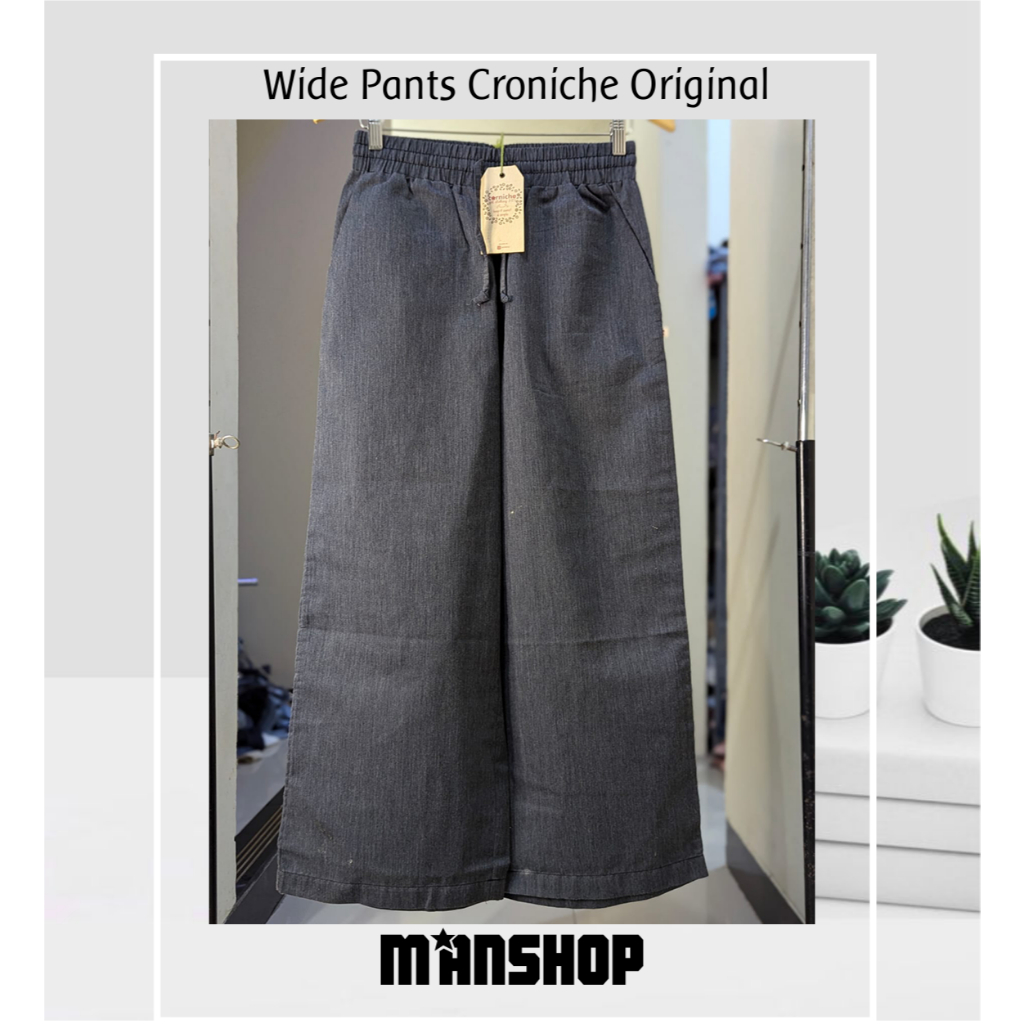 Corniche Wide Pants Cornice Celana Kulot Wanita Original Dark Navy