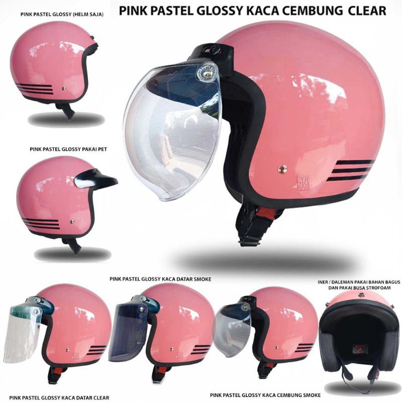 Helm Bogo Garis 3 Clasic RETRO CLASSIC Cewe Cowo Dewasa Bagus Murah Helm hijab cebol