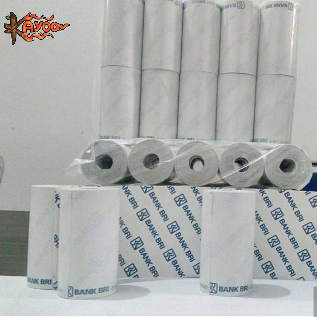 

KERTAS STRUK THERMAL EDC LOGO BANK BRI 57X30 58X30 58MM untuk EDC BRILINK dan PRINTER MINI BLUETOOTH