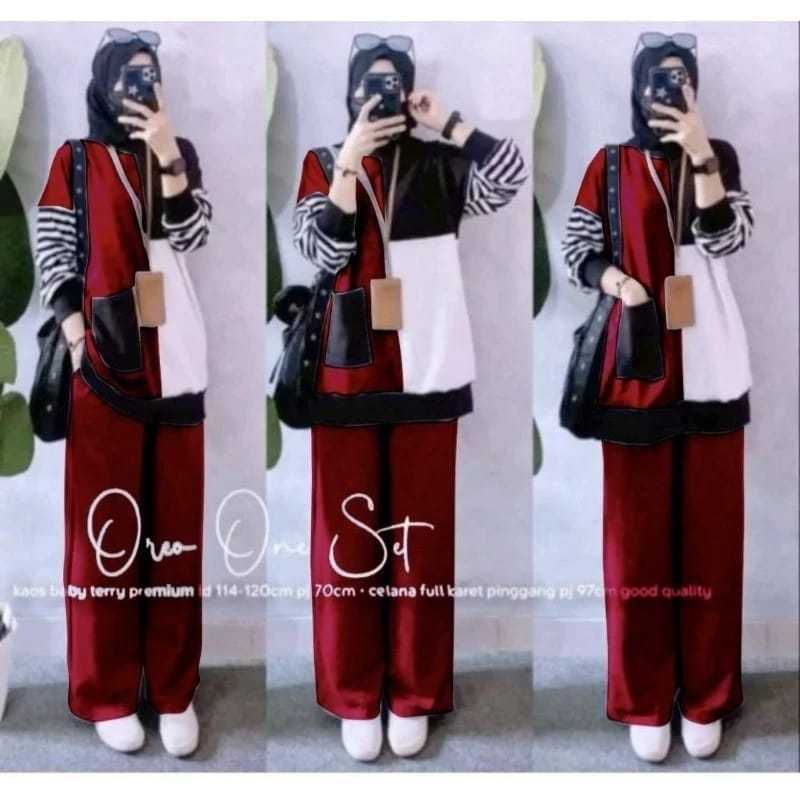 Setcelan Basju One Set Muslim Wanita Oneset Moslim Wasnita Dewasa Oneshet Busana Muslim Cewek Gasmis