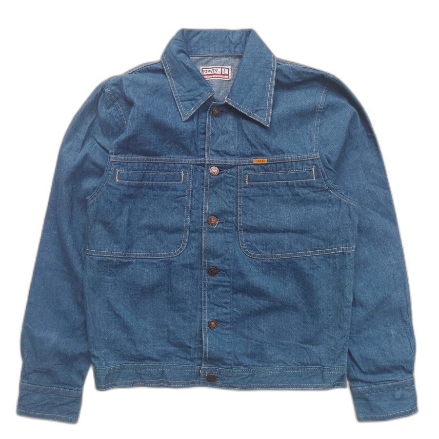 jaket vintage edwin denim casual jacket boxy outer 90s