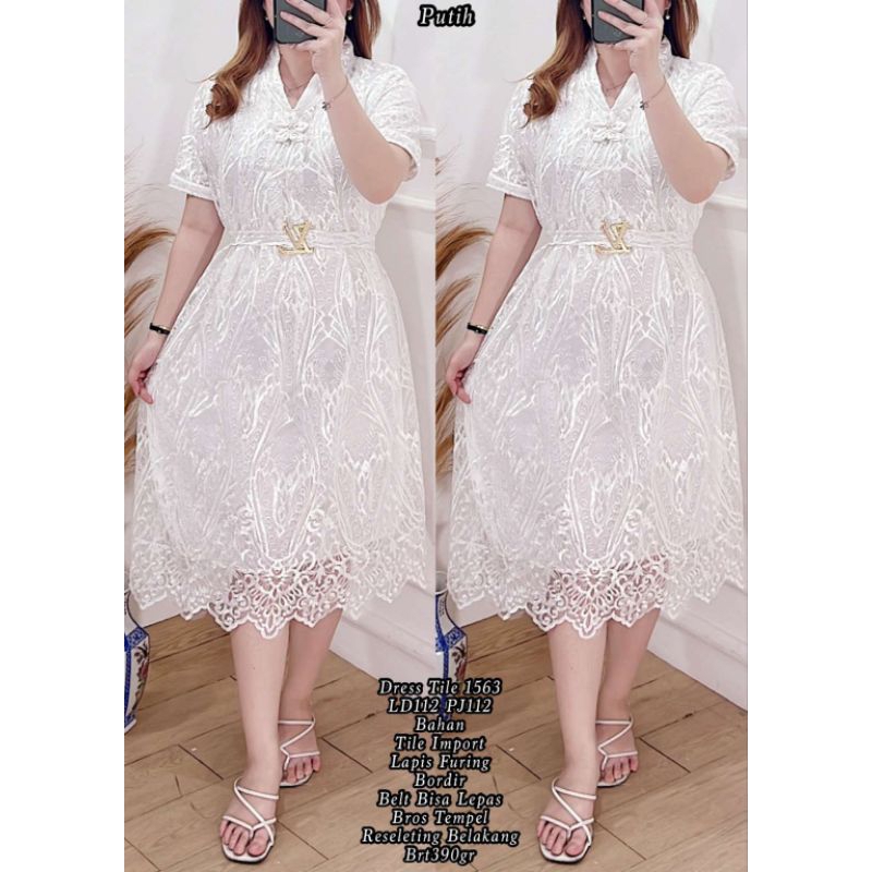 dress tile 1563 putih
