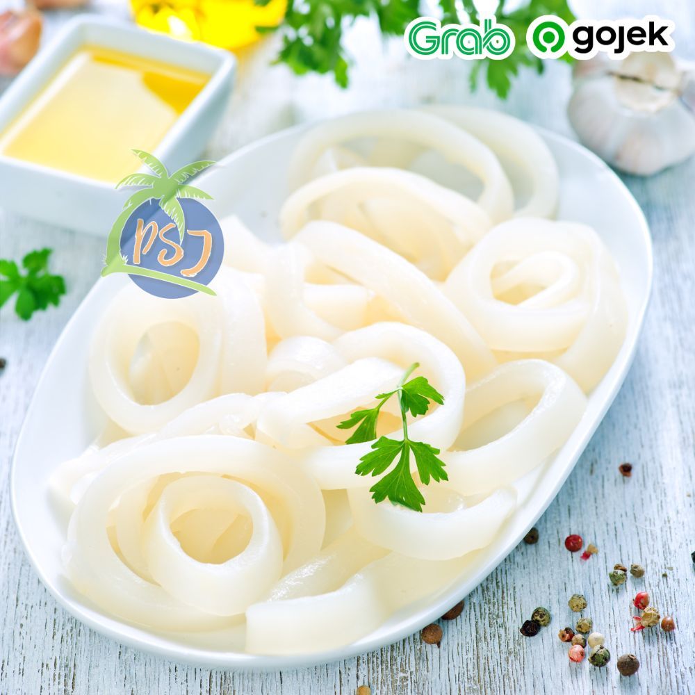 

PROMO Cumi kupas bersih cut round | Cumi ring kupas bersih tanpa kulit - Fresh / segar / Premium / Frozen