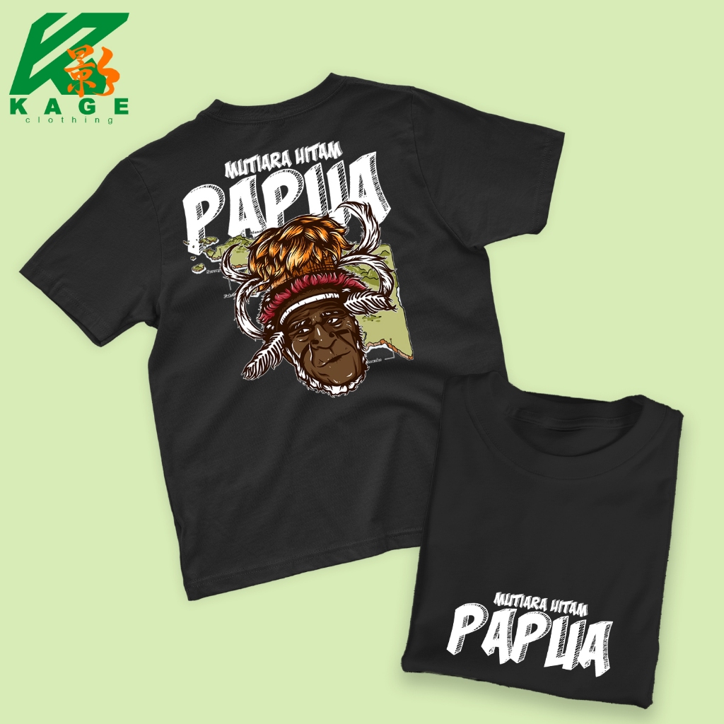baju kaos pria PAPUA MUTIARA HITAM tshirt pria atasan PAPUA MECHANDISE unisex kageclothing