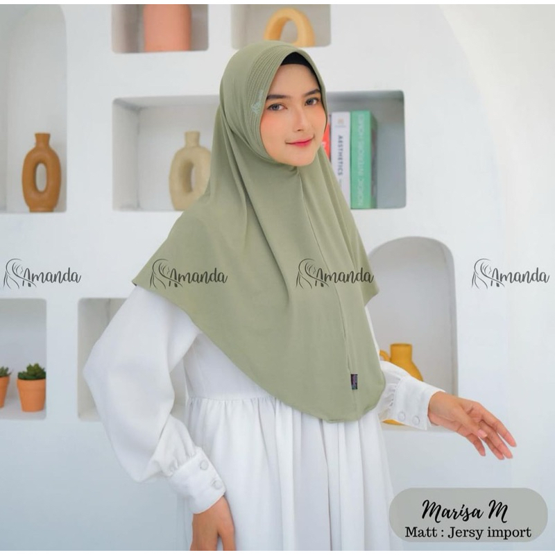 Hijab Amanda Bergo Pet Polos Bahan Jersey Size M