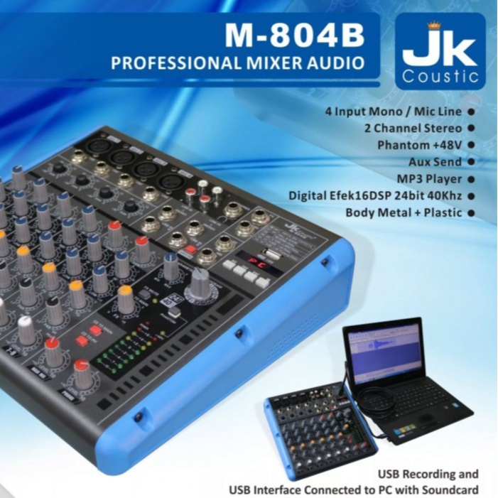JK Coustic M-804B Professionl Mixer Audio