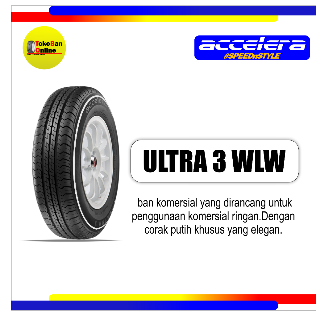 ban accelera 195r14 8pr 195/14 195 14 R14 8pr WLW ultra 3 white wall