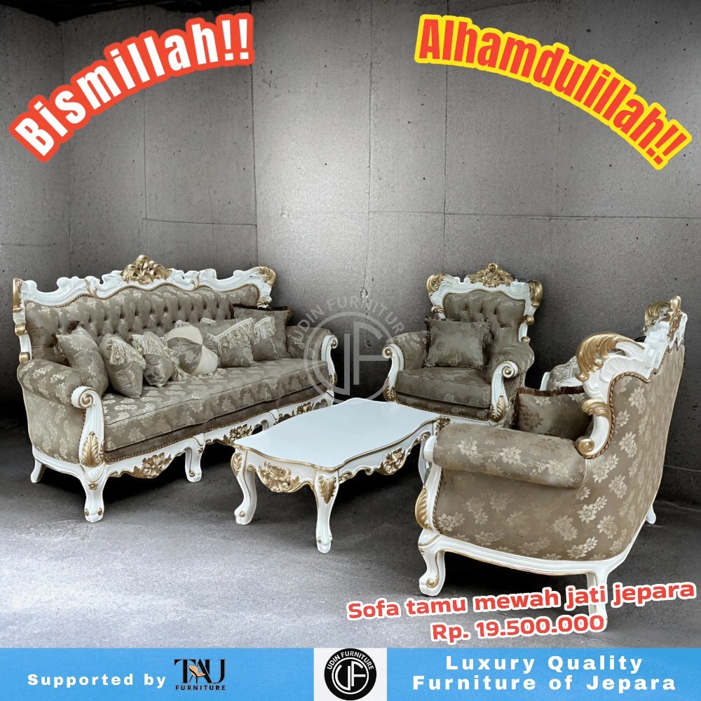 Sofa Tamu Mewah Kayu Jati Jepara