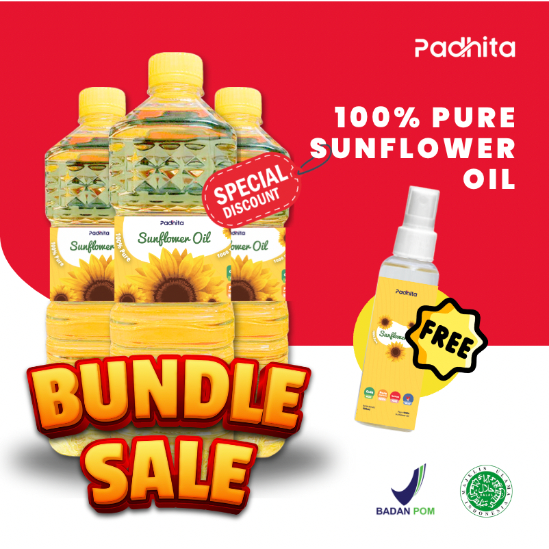 

Bundle Sale Sunflower Oil Padhita Minyak Sehat Baik 100% Pure Sunflower Oil Termurah