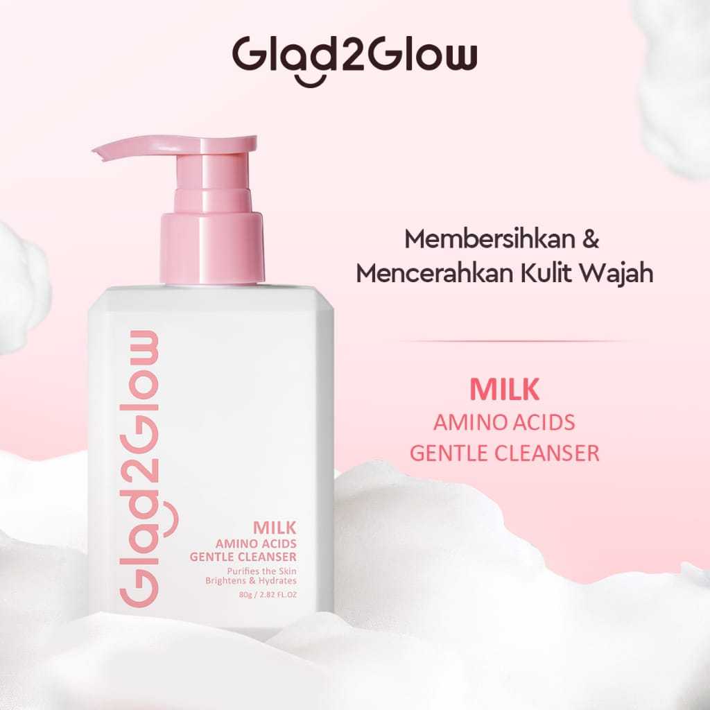 G2Glow Milk Amino Acid Gentle Cleanser Brightening Face Wash 80ml | G2G face wash amino Sabun Cuci M