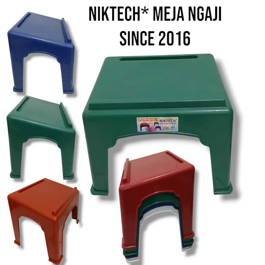 NIKTECH MEJA NGAJI BAHAN PLASTIK/MEJA ALQURAN/LEKAR/MEJA BELAJAR MINIMALIS PRAKTIS