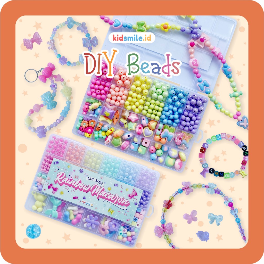 DIY Beads Anak Kidsmile DIY Colorful Beads DIY Meronce Set Manik Manik Meronce Kalung Gelang Pernak 