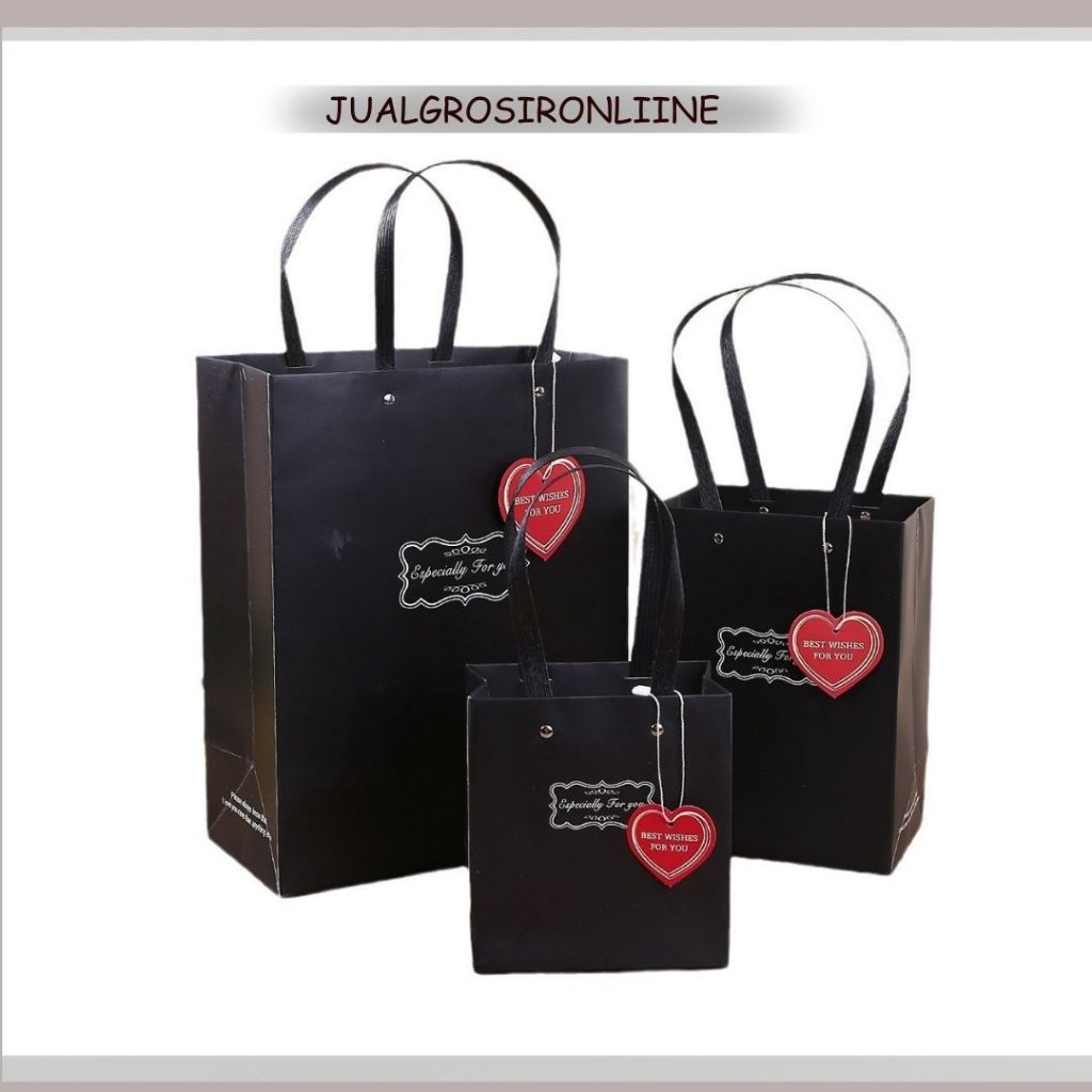 

Paper Bag Premium Hitam Tinggi Especially Tas Kantong Gift Bag Sovenir Kado