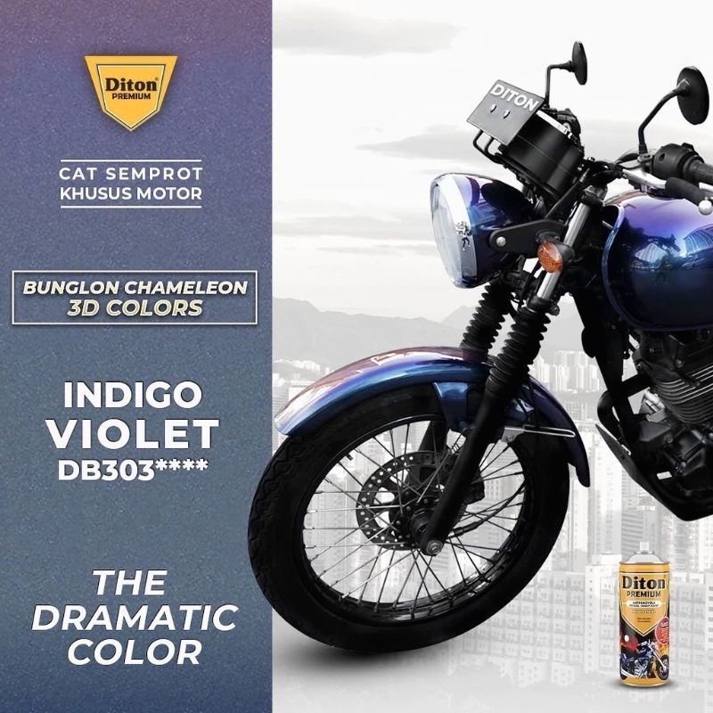 DITON BUNGLON DB303 INDIGO VIOLET CAT SEMPROT AEROSOL SPRAY PAINT warna KHAMELEON BIRU UNGU bukan me