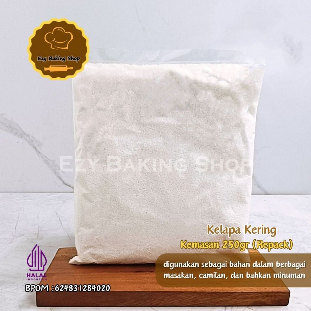 

Kelapa Kering REPACK 250gr/ Tepung Kelapa Kering / Desiccated Coconut