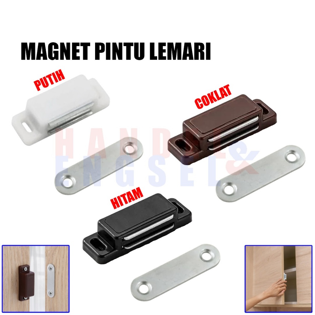 Magnet Pintu Kayu Magnet Pintu Lemari Laci Kotak Coklat Putih Besi