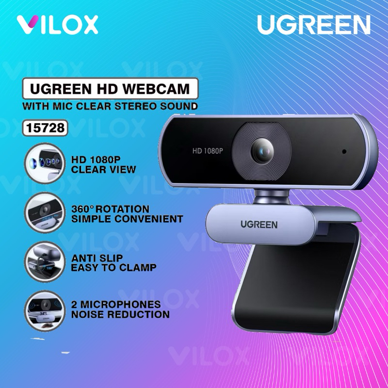 ugreen webcam camera laptop macbook hd resolution 1080p dual microphones pc komputer