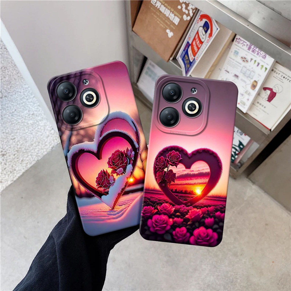 Softcase Love Pink B untuk 022 TECNO SPARK 20 Pro Plus 20 Pro 20C 10 10C 10 Pro GO 2023 8C Pova 4 Po