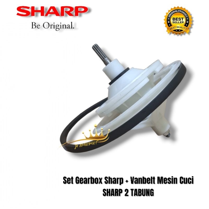 [1 SET ES-T1290] Set Gearbox + Vanbelt Mesin Cuci SHARP ES-T1290 2 Tabung
