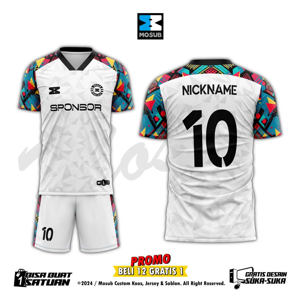 Jersey futsal custom free nama dan nomor baju sepak bola bisa pakai desain sendiri terbaru mosub 001