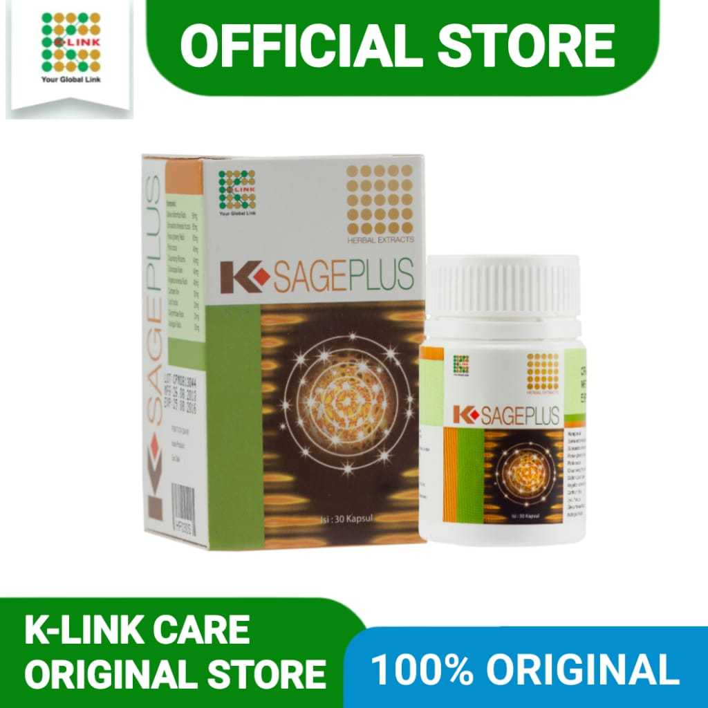 Sage Plus Original K-link.Sage Plus Kemasan 60 Kapsul Expire Date 04-2028.K Sage Plus.K Link Sage Pl