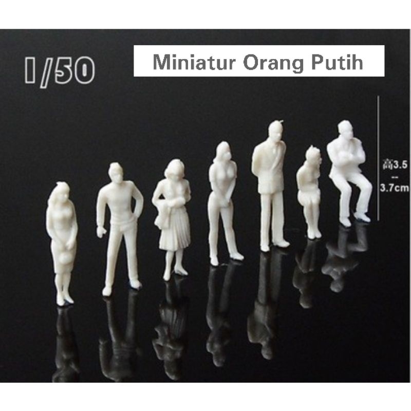 Miniatur Orang Putih 1:50, Maket Orang Monokrom