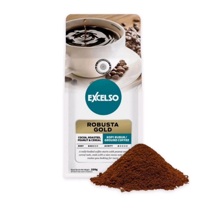 

Kopi Bubuk Excelso Robusta Gold 200gram