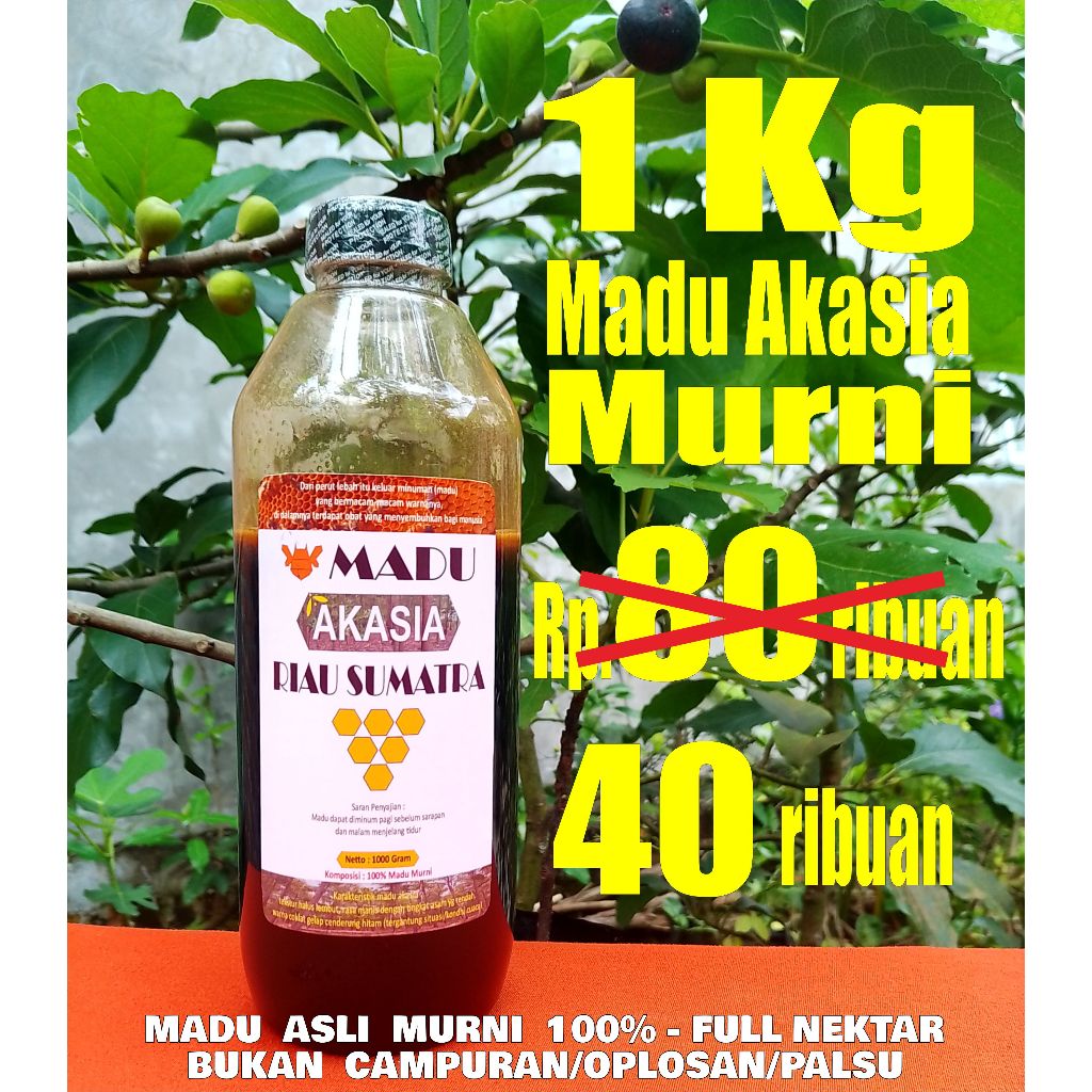 

Madu murni AKASIA Asli 1kg Riau Sumatra