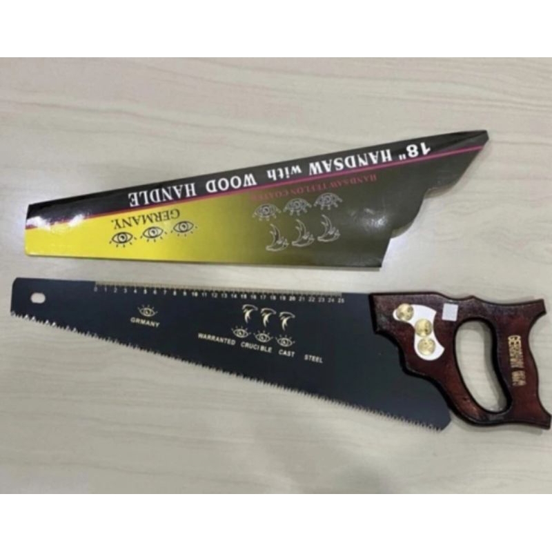 gergaji kayu 18 inchi handsaw 3 MATA Wood handle gergaji potong belah kayu 45cm gergaji manual tanga