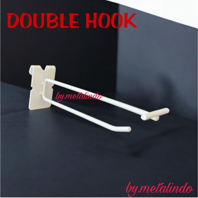 Hook ram cantolan ram gantungan display besi tebal 5mm kawat Double hook gantungan