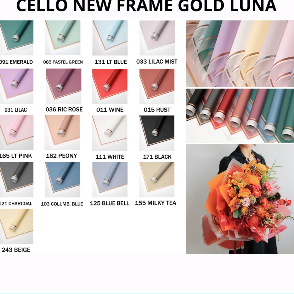 

Hadir Terkeren Pack Cellophane Kertas Buket New Frame luna Flower Wrapping