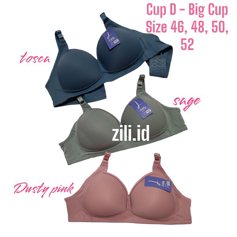 Lidily Bra BH Busa Tanpa Kawat Big Cup Jumbo Cup D Size 46-52