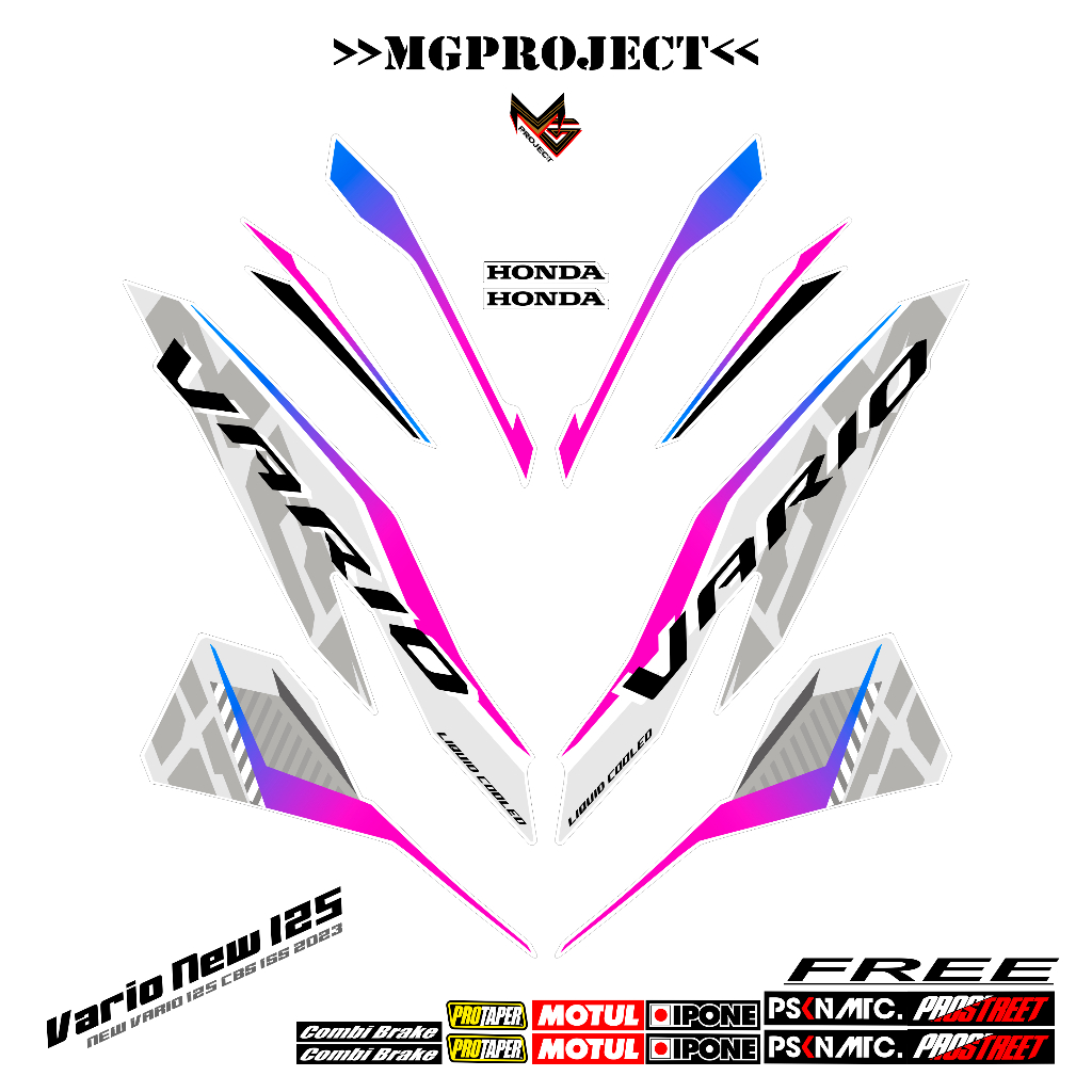 striping vario new 125 dasar putih (sku12) stiker vario 125 new cbs 2023 #varionew #vario125