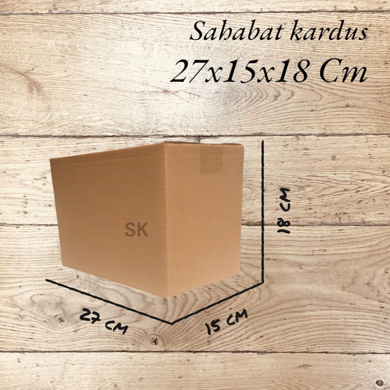 

kardus box Ukuran 27x15x18 cm single wall polos