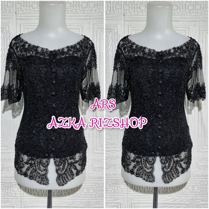 ATASAN KEBAYA WISUDA LENGAN PENDEK KEBAYA HITAM MURAH