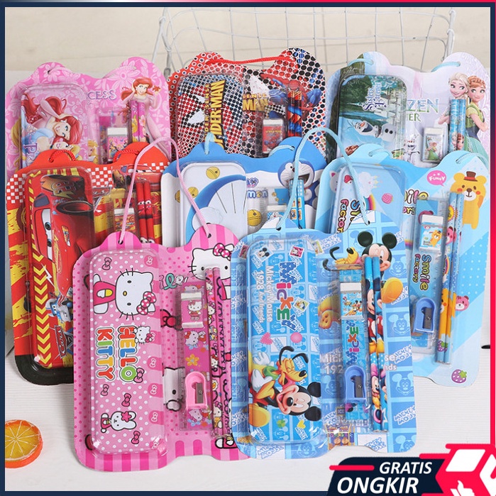 

Spesial Hemat Gratis Ongkir S6139 Paket Alat Tulis Sekolah Fancy Set Anak Motif Karakter Lucu Set Alat Tulis 6 in 1 Stationery Set Souvenir Anak