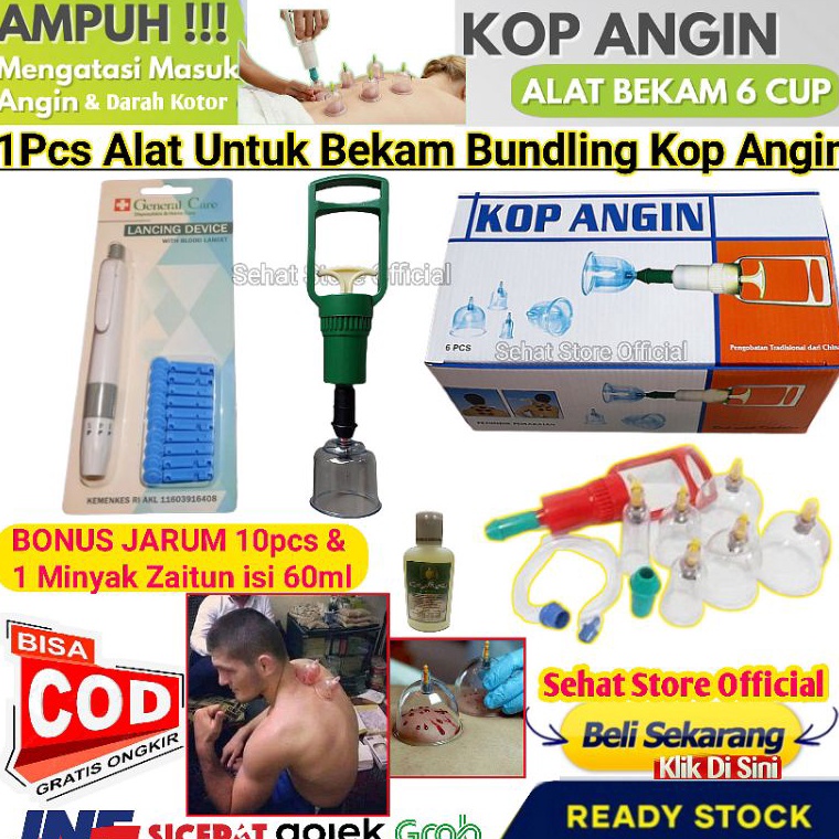 Diskon sd 7 Alat Bekam Komplit Pena Lancing Device Untuk Bekam Basah Plus Vacum Cup Angin Kop Alat B