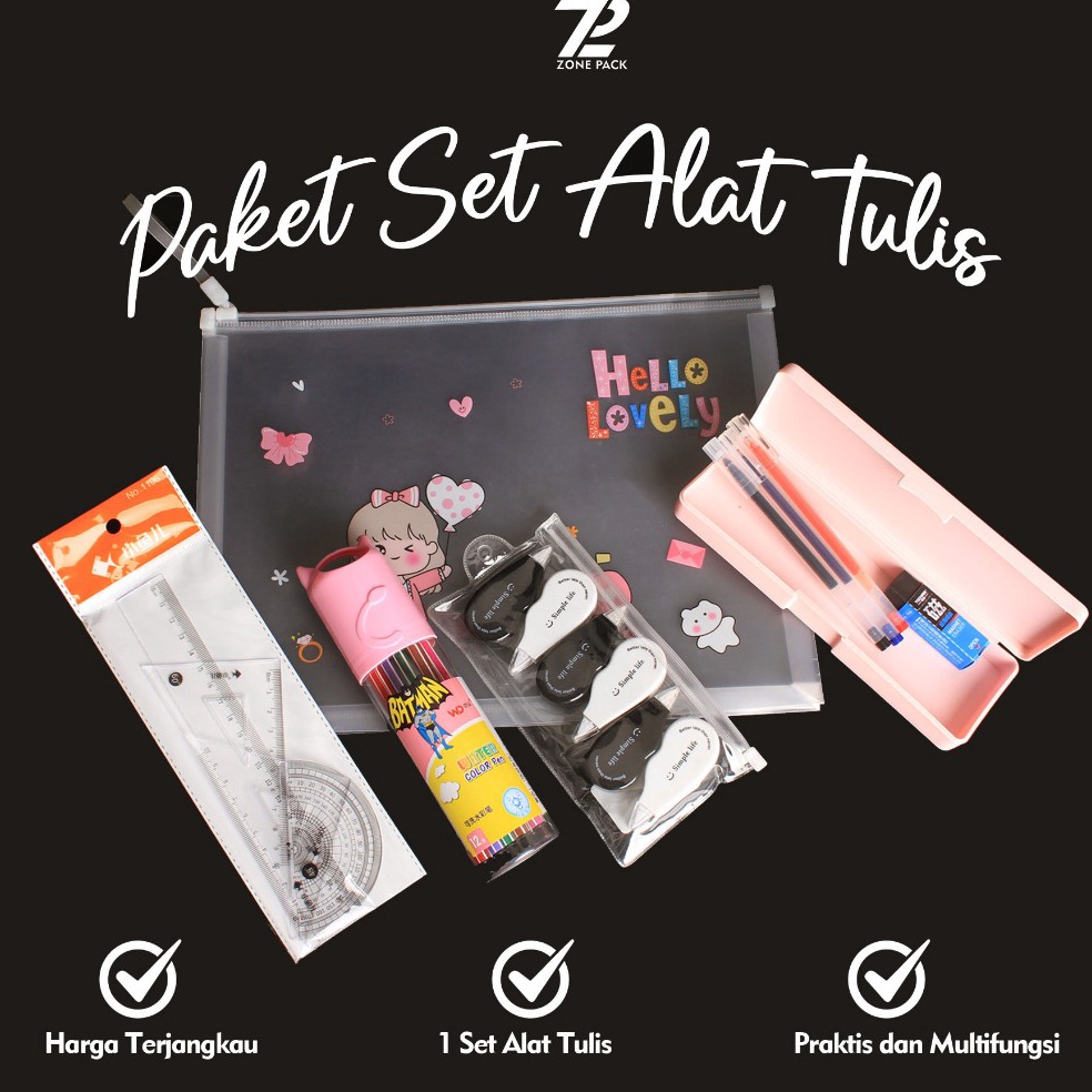 

Garansi Terhemat Paket Alat Tulis Stationery Set Alat Tulis Set Paket Sekolah Anak Perlengkapan Sekolah Kantor Alat Tulis Lucu Stay Cool for Back to School
