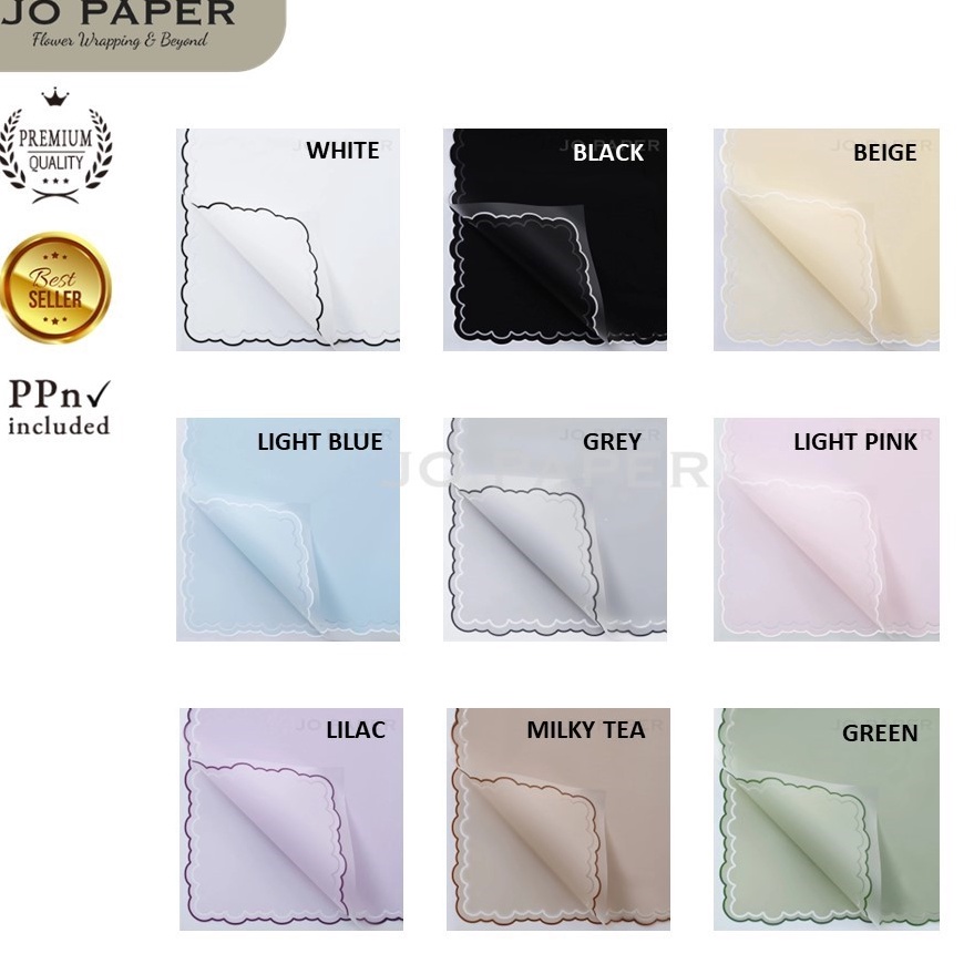

Grosir Pembelian 2 LEMBAR Flower Wrapping Paper Varian List Cloud Awan Frame Transparan Kertas Buket Bunga Florist