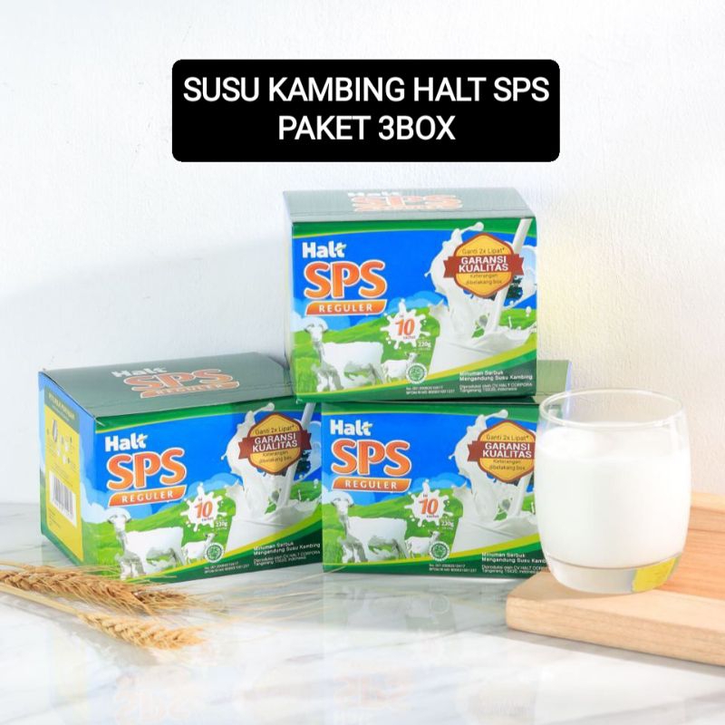 

PAKET 3 BOX Susu Kambing Halt SPS / Susu Kambing bubuk Pack Pouch 440g