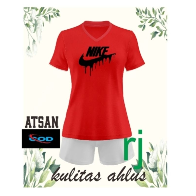 JERSEY CEWE ATSAN BAJU SENAM OLAHRAGA VOLLY BADMINTON FUTSAL