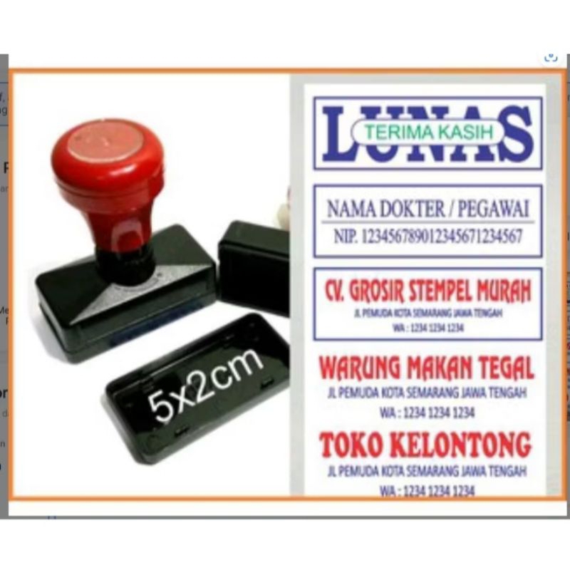 

Stempel Custom/Stempel lunas/Nama/Toko/Dokter dan lainnya