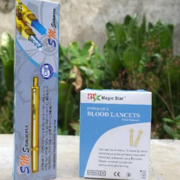Hadir Terupdate   PAKET  Pen Bekam Sammora plus Jarum Bekam  Lancing Device Sammora plus Jarum Bekam