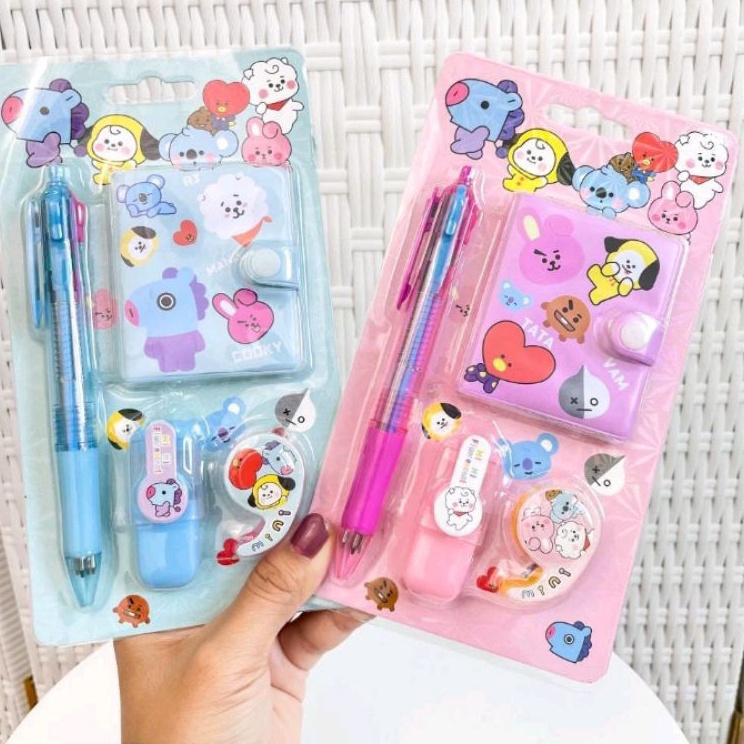 

Serba Ada PAKET ALAT TULIS BT21 SET 4IN1 IMUT LUCU
