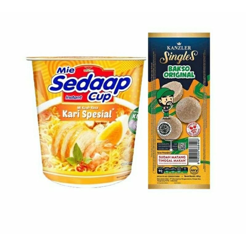 

Promo PaketPaket Bean Spot Sedaap Mi Kari Cup 81 g & Kanzler Bakso Original 48 g