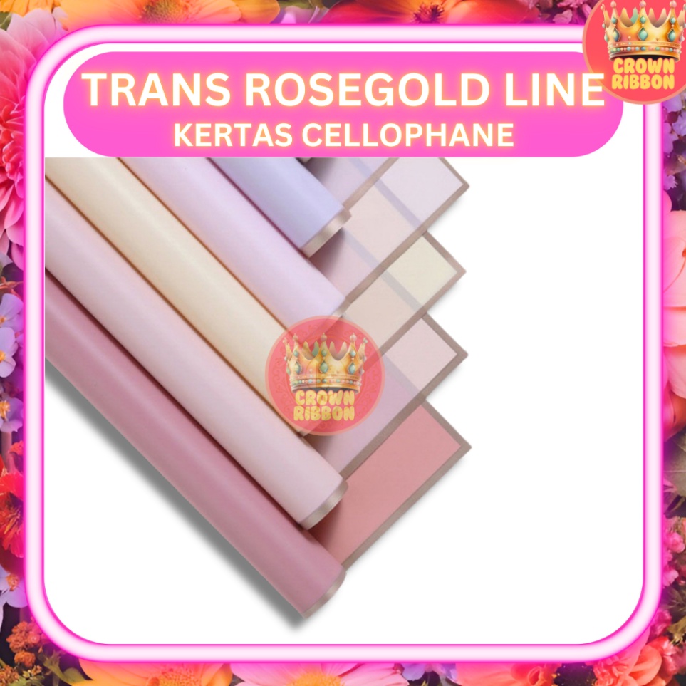 

Diskon Khusus 5 LEMBAR Kertas Cellophane Buket Bunga TRANSPARAN ROSEGOLD LINE Flower Wrapping Paper