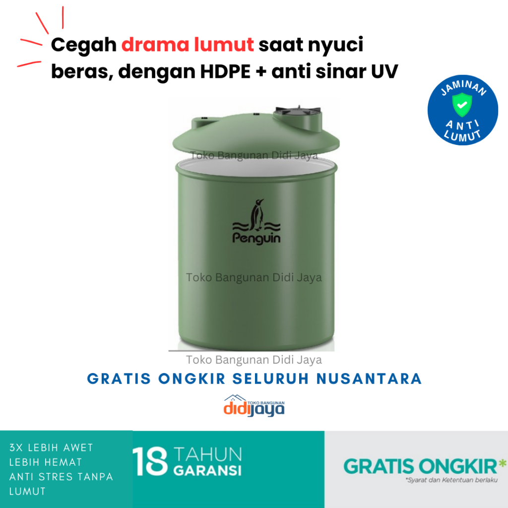 Tandon Air Cylinder Penguin TR 200 2200 Liter | Toren Air | Tangki Air Cylinder Tank Penguin